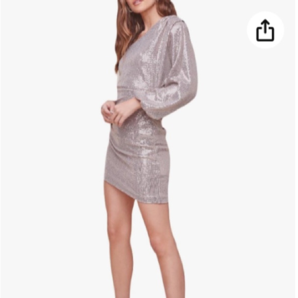 Astr the Label Chantal One Shoulder Dress Sequin Mini Dress Small
